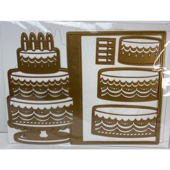 Anna Griffin Jacket Card Dies Celebrations Cake Design Metal Cutting Dies - Picture 13 of 16